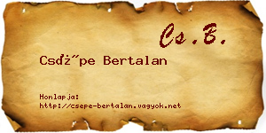 Csépe Bertalan névjegykártya